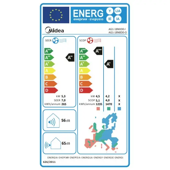 Midea Xtreme Save 2022 AG1-18NXD0-I/AG1-18N8D0-O Κλιματιστικό Inverter 18000 BTU A++/A+ με Ιονιστή και WiFi Midea Xtreme Save 2022 AG1-18NXD0-I/AG1-18N8D0-O Κλιματιστικό Inverter 18000 BTU A++/A+ με Ιονιστή και WiFi